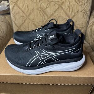 Asics Womens Gel Nimbus 25‎ 1012B437 Black Running Shoes Sneakers Size 6.5 Wide